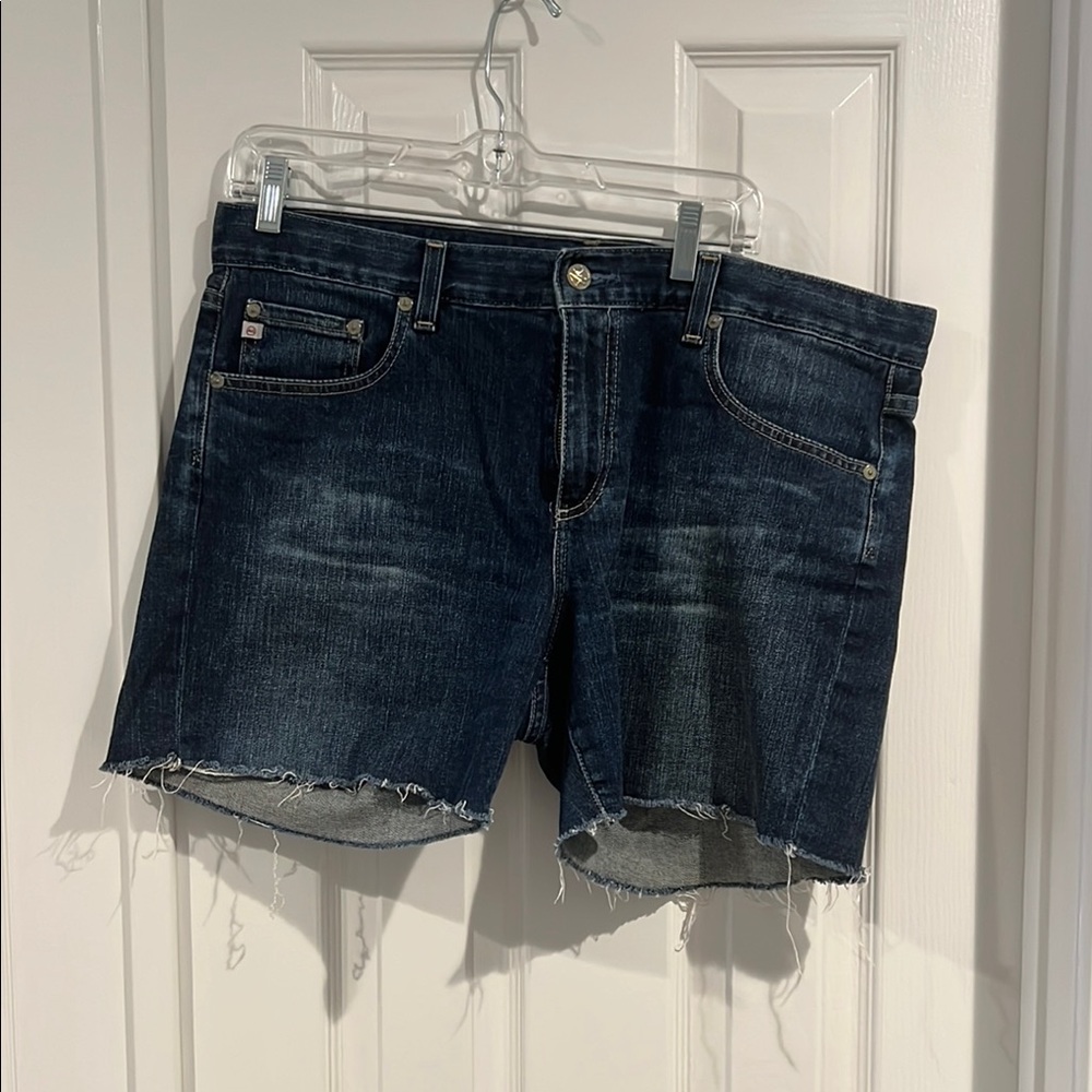 Blue Jean Cutoff Shorts with Frayed Hem